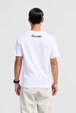 T-shirt Signature blanc Raconter Paris, vue de dos avec la signature Raconter